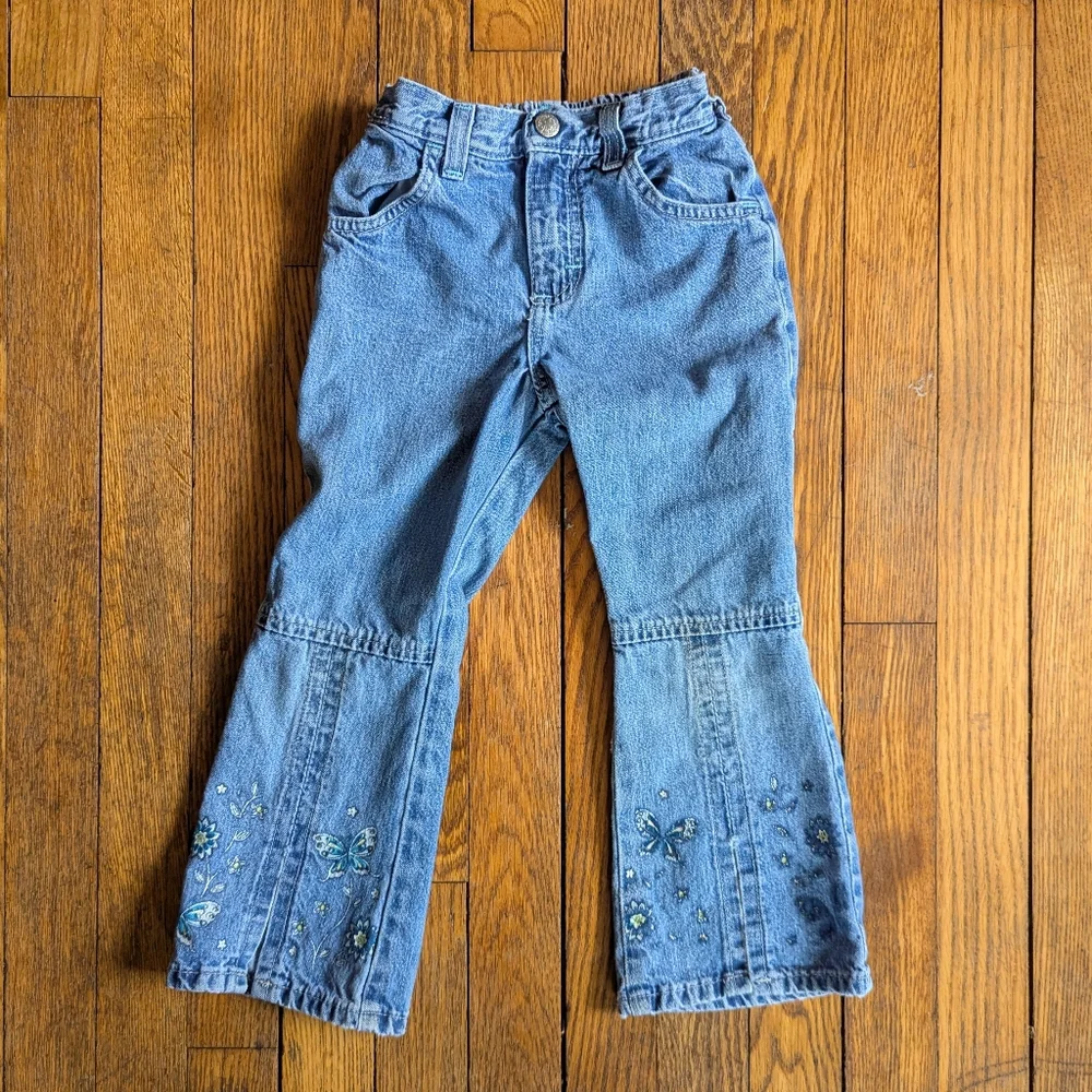 Vintage Oshkosh Bgosh 90's Y2k Girls 4 Butterfly Floral Jeans